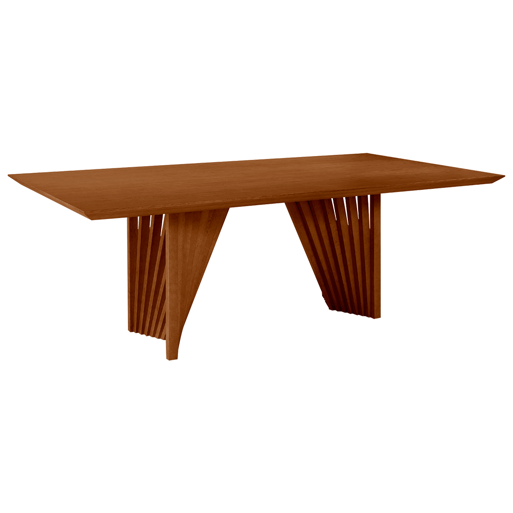 Mesa de Jantar Fler A8 - 220cm x 110cm C/ Tampo Laminado Carvalho Imbuia